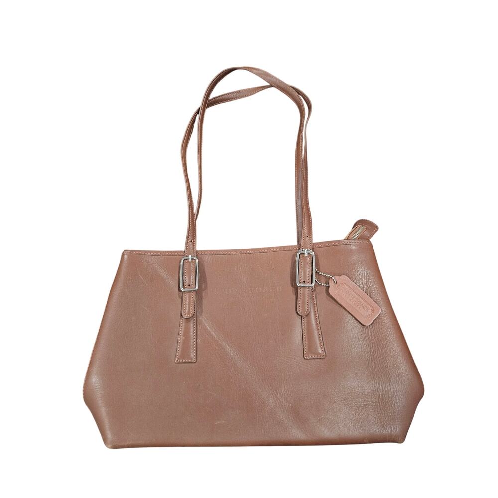 Vintage Sportscoach New York Leather Tote Shoulder Bag Brown Cognac Zip